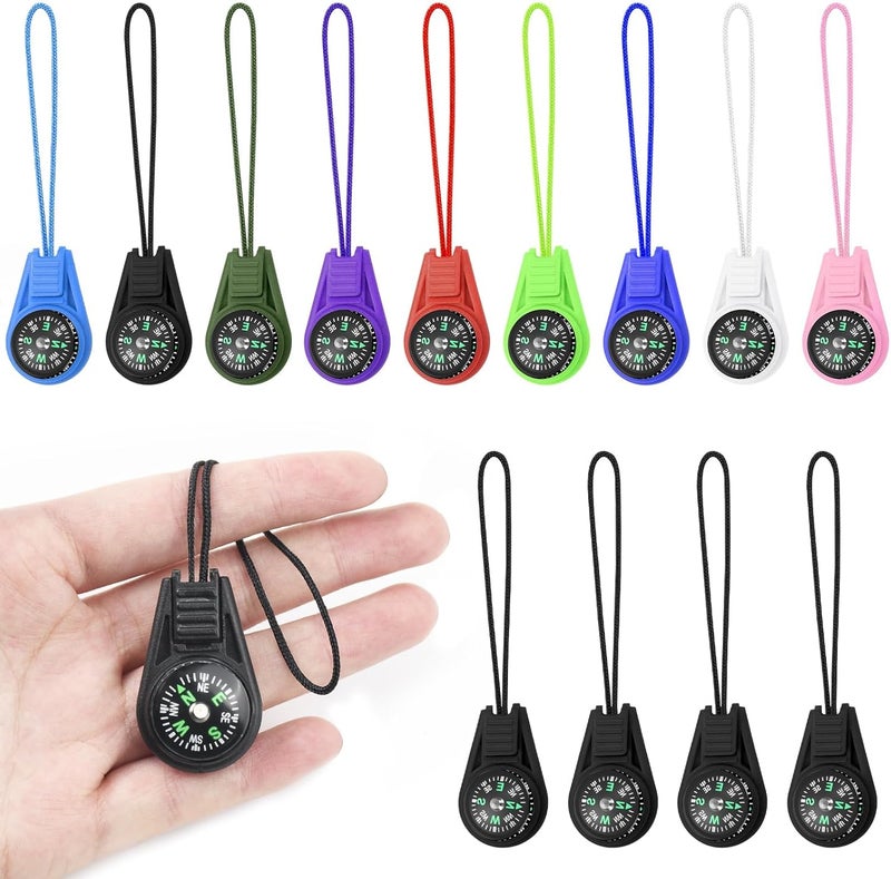 Taikula Mini Compass for Kids Keychain, Small Bulk Multi-Color Outdoor Camping Hiking Pocket Compass for Survival Kits Watchband Bracelet Necklace - Image 1